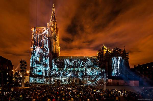 Lichtshow am Straßburger Münster beim Sommerfestival 2017 - Liebfrauenmünster - Cathédrale Notre-Dame