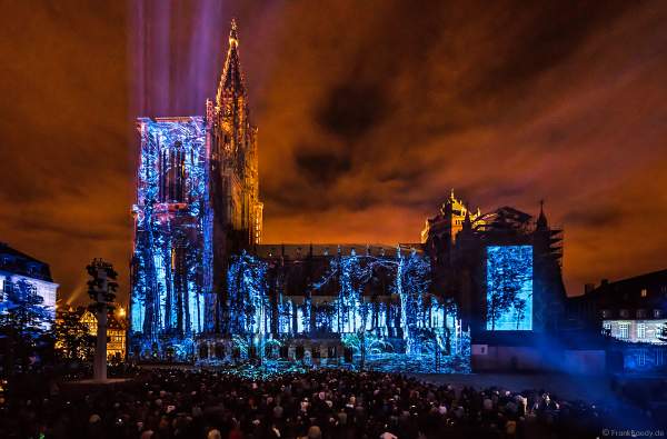 Lichtshow am Straßburger Münster beim Sommerfestival 2017 - Liebfrauenmünster - Cathédrale Notre-Dame
