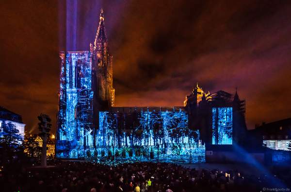 Lichtshow am Straßburger Münster beim Sommerfestival 2017 - Liebfrauenmünster - Cathédrale Notre-Dame