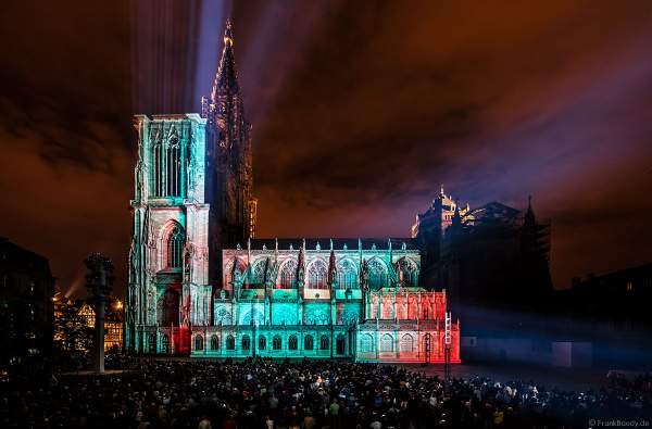 Lichtshow am Straßburger Münster beim Sommerfestival 2017 - Liebfrauenmünster - Cathédrale Notre-Dame