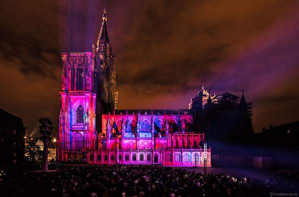 Lichtshow am Straßburger Münster beim Sommerfestival 2017 - Liebfrauenmünster - Cathédrale Notre-Dame