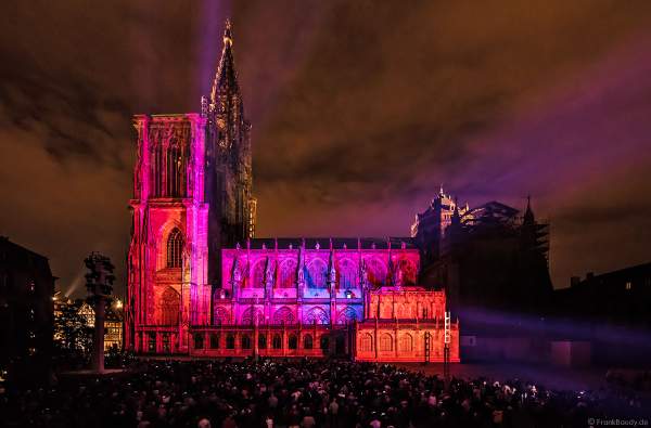 Lichtshow am Straßburger Münster beim Sommerfestival 2017 - Liebfrauenmünster - Cathédrale Notre-Dame