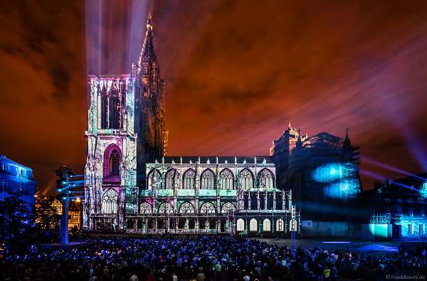 Lichtshow am Straßburger Münster beim Sommerfestival 2017 - Liebfrauenmünster - Cathédrale Notre-Dame