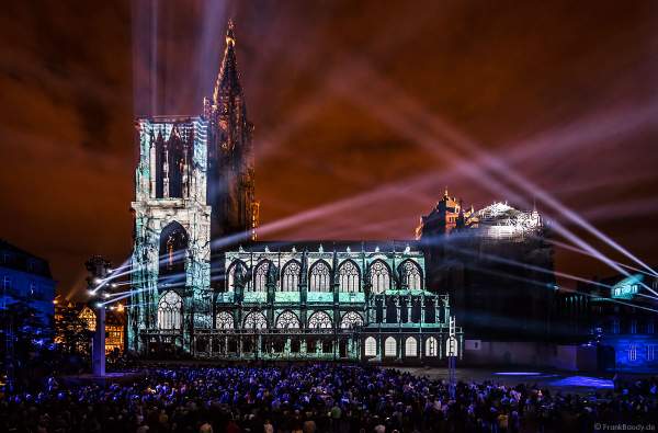 Lichtshow am Straßburger Münster beim Sommerfestival 2017 - Liebfrauenmünster - Cathédrale Notre-Dame