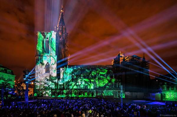 Lichtshow am Straßburger Münster beim Sommerfestival 2017 - Liebfrauenmünster - Cathédrale Notre-Dame