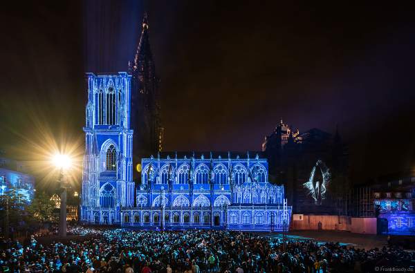 Lichtshow am Straßburger Münster beim Sommerfestival 2017 - Liebfrauenmünster - Cathédrale Notre-Dame