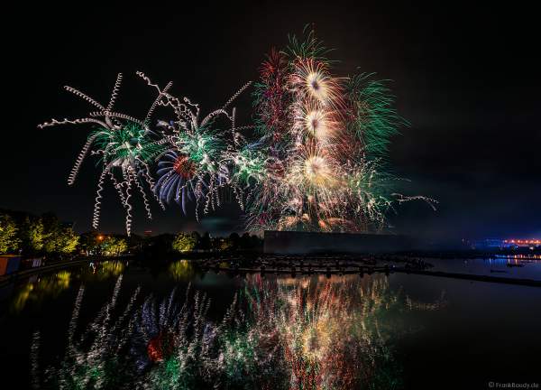 Opening ceremony of the Circle of Light 2017 in Moscow with fireworks, water show and fire at the Ostankino tower and on Ostankino pond