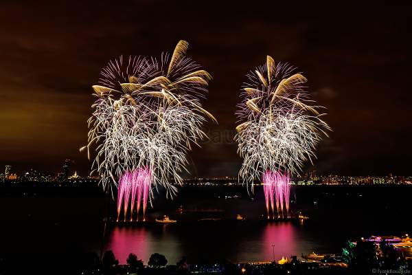Japanese Hanabi fireworks at the closing ceremony of CIRCLE OF LIGHT 2017 in Moscow on Strogino Lake