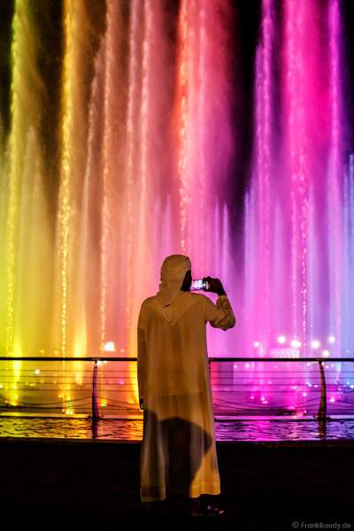 Magnificent water show in the evening at the Sheikh Zayed Heritage Festival 2017/2018 in Abu Dhabi
