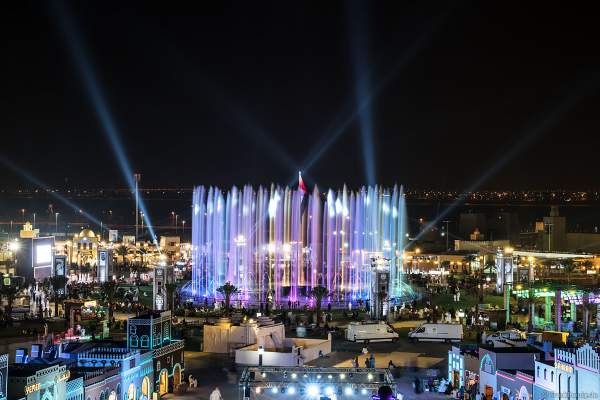 Magnificent water show in the evening at the Sheikh Zayed Heritage Festival 2017/2018 in Abu Dhabi
