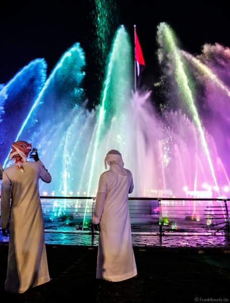 Magnificent water show in the evening at the Sheikh Zayed Heritage Festival 2017/2018 in Abu Dhabi