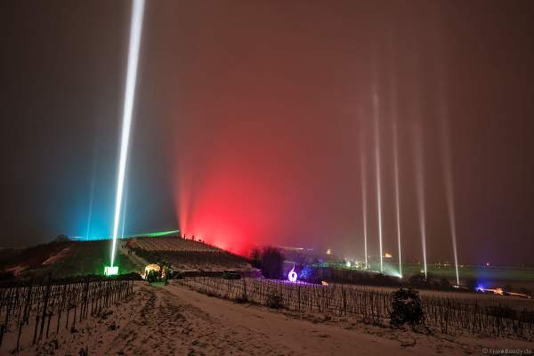 Lichtspektakel auf den Weinbergen bei der Weinbergnacht 2018 in Bad Dürkheim