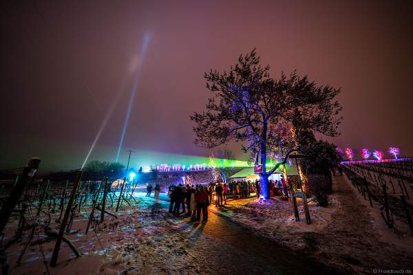 Probierstation mit Kuppeltzelt und Lichtshow bei der Weinbergnacht 2018 in Bad Dürkheim
