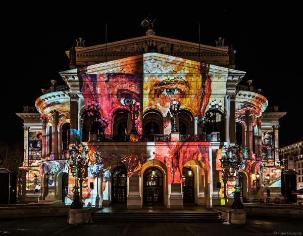 3D-Mapping "Changing Times" auf der Alten Oper von Karmachina bei der Luminale 2018 in Frankfurt