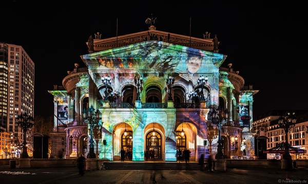 3D-Mapping "Changing Times" auf der Alten Oper von Karmachina bei der Luminale 2018 in Frankfurt