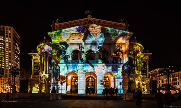 3D-Mapping "Changing Times" auf der Alten Oper von Karmachina bei der Luminale 2018 in Frankfurt