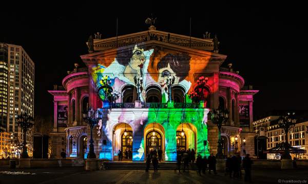 3D-Mapping "Changing Times" auf der Alten Oper von Karmachina bei der Luminale 2018 in Frankfurt