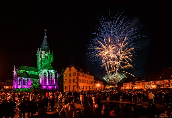 Feuerwerk (Feu d'artifice) beim Pfingstfest (Les Fêtes de Pentecôte) in Weißenburg (Wissembourg) 2018