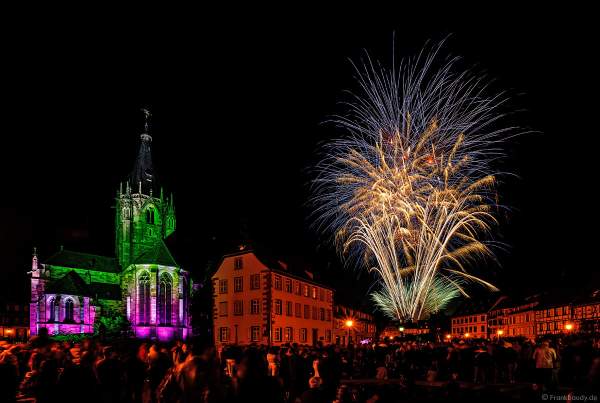 Feuerwerk (Feu d'artifice) beim Pfingstfest (Les Fêtes de Pentecôte) in Weißenburg (Wissembourg) 2018