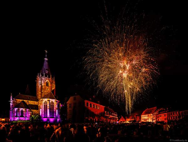 Feuerwerk (Feu d'artifice) beim Pfingstfest (Les Fêtes de Pentecôte) in Weißenburg (Wissembourg) 2018