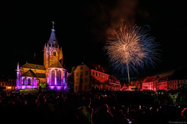 Feuerwerk (Feu d'artifice) beim Pfingstfest (Les Fêtes de Pentecôte) in Weißenburg (Wissembourg) 2018
