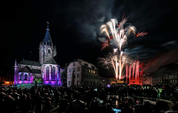 Feuerwerk (Feu d'artifice) beim Pfingstfest (Les Fêtes de Pentecôte) in Weißenburg (Wissembourg) 2018