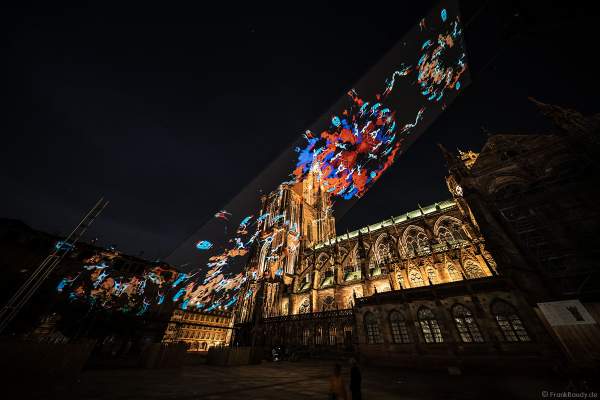 Lichtspiel bei der Sommershow LuX am Münster in Straßburg 2018