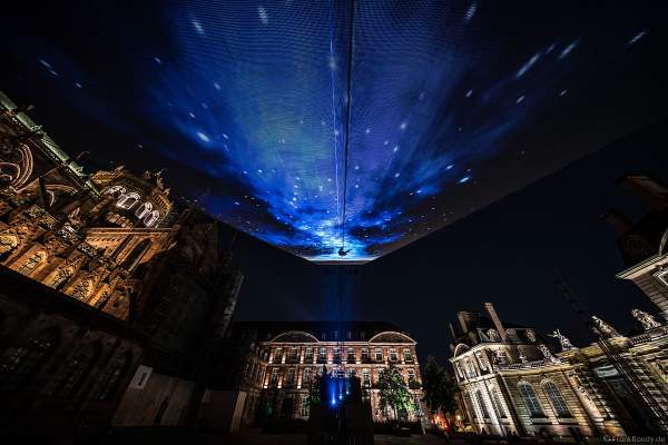 Lichtspiel bei der Sommershow LuX am Münster in Straßburg 2018