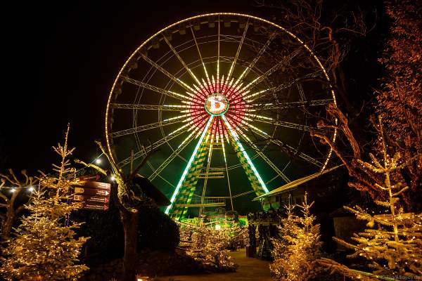 Das große Riesenrad "Bellevue" im Portugiesischen Themenbereich im Europa-Park zur Wintersaison 2018/2019