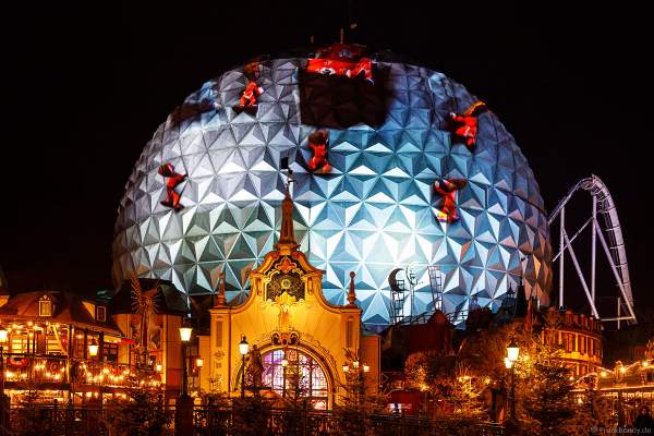 3D-Videomapping-Show MIRACULEUX auf der Kugel des Eurosat – CanCan Coaster im Europa-Park zur Wintersaison 2018/2019