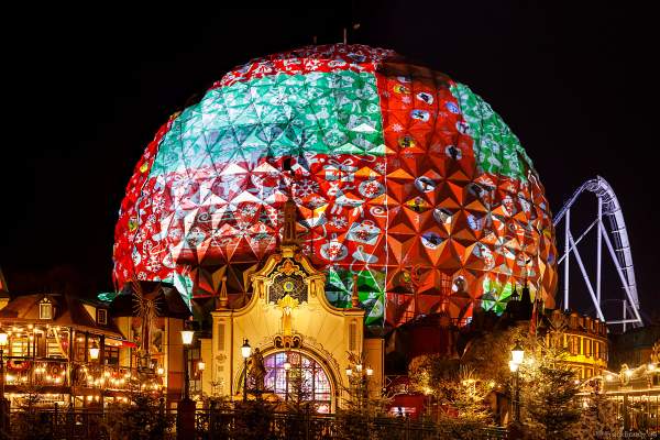 3D-Videomapping-Show MIRACULEUX auf der Kugel des Eurosat – CanCan Coaster im Europa-Park zur Wintersaison 2018/2019