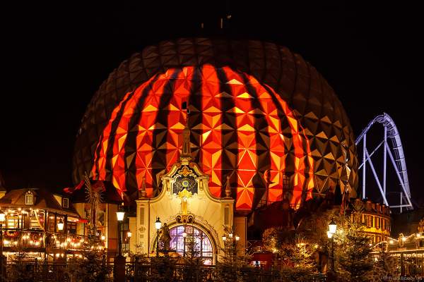 3D-Videomapping-Show MIRACULEUX auf der Kugel des Eurosat – CanCan Coaster im Europa-Park zur Wintersaison 2018/2019