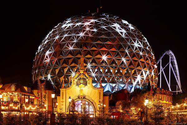 3D-Videomapping-Show MIRACULEUX auf der Kugel des Eurosat – CanCan Coaster im Europa-Park zur Wintersaison 2018/2019