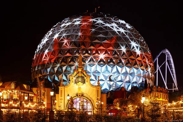 3D-Videomapping-Show MIRACULEUX auf der Kugel des Eurosat – CanCan Coaster im Europa-Park zur Wintersaison 2018/2019