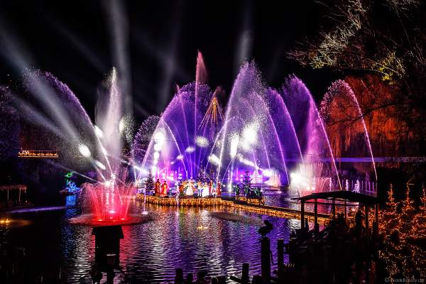 Weihnachtliche Wassershow ED UND EDDAS WINTERZAUBER auf dem See im Europa-Park 2018