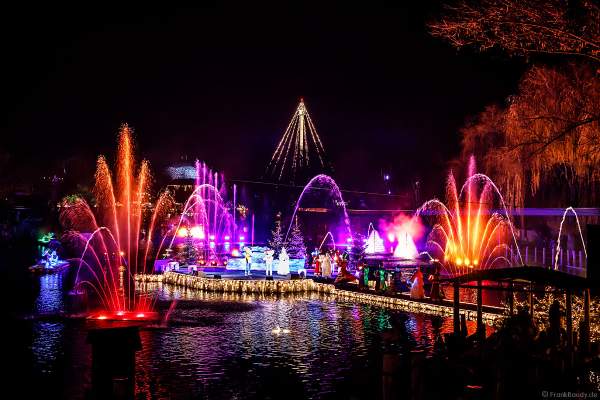 Weihnachtliche Wassershow ED UND EDDAS WINTERZAUBER auf dem See im Europa-Park 2018