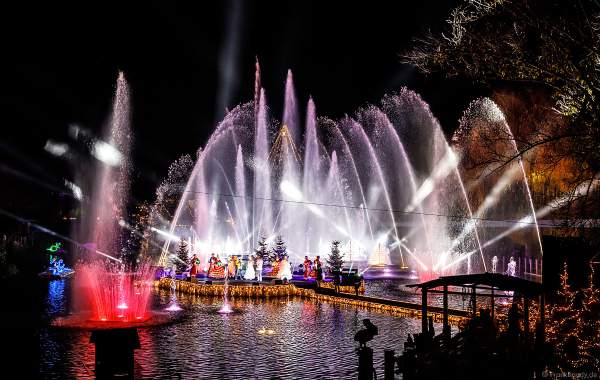 Weihnachtliche Wassershow ED UND EDDAS WINTERZAUBER auf dem See im Europa-Park 2018