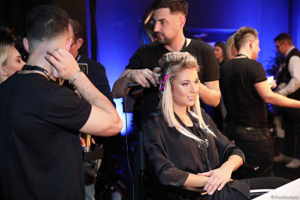 Miss Niedersachsen 2018/19, Sarah Wipperfürth Backstage am Nachmittag bei den Vorbereitungen für das Miss Germany 2019 Finale in der Europa-Park Arena am 23.02.2019