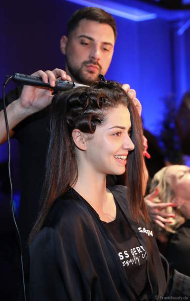 Miss Sachsen 2018/19, Anastasia Aksak Backstage am Nachmittag bei den Vorbereitungen für das Miss Germany 2019 Finale in der Europa-Park Arena am 23.02.2019