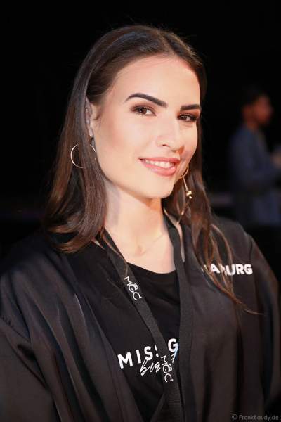 Miss Hamburg 2018/19, Pricilla Klein Backstage am Nachmittag bei den Vorbereitungen für das Miss Germany 2019 Finale in der Europa-Park Arena am 23.02.2019