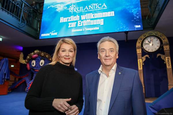 Franziska van Almsick und Jürgen Mack bei der Eröffnung der Wasserwelt RULANTICA am 28. November 2019 im Europa-Park