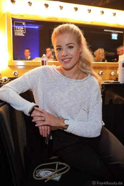 Miss Sachsen-Anhalt, Theresa Schultheiß Backstage am Nachmittag bei den Vorbereitungen für das Miss Germany 2020 Finale in der Europa-Park Arena am 15.02.2020