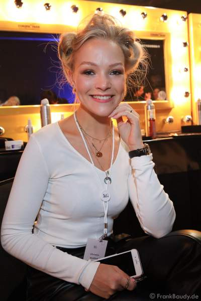 Miss Niedersachsen, Christin Stalling Backstage am Nachmittag bei den Vorbereitungen für das Miss Germany 2020 Finale in der Europa-Park Arena am 15.02.2020