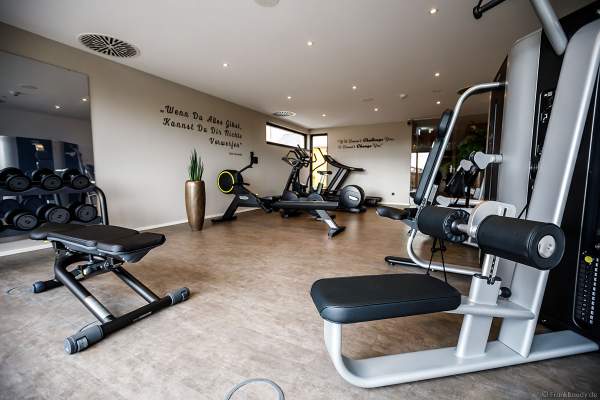 Der Trainingsraum im neuen Fitness- und Saunabereich "Krønasår" des gleichnamigen Hotels im Europa-Park