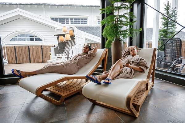 Ruhebereich im neuen Fitness- und Saunabereich "Krønasår" des gleichnamigen Hotels im Europa-Park