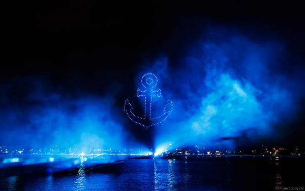 STERNENZAUBER ÜBER KIEL mit Drohnenshow und einer Laser- und Lichtshow als Abschlussinszenierung der Kieler Woche 2021 von AIDA Cruises