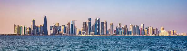 Skyline von Doha während der FIFA Fussball-Weltmeisterschaft Katar 2022, Doha skyline during FIFA World Cup Qatar 2022