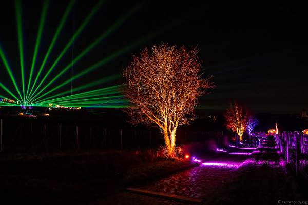 Weinbergnacht in Bad Dürkheim 2023 mit strahlender Lichtshow und Laser auf den Weinbergen