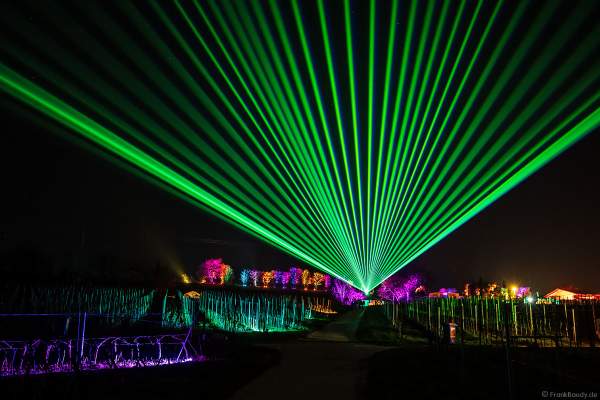 Weinbergnacht in Bad Dürkheim 2023 mit strahlender Lichtshow und Laser auf den Weinbergen