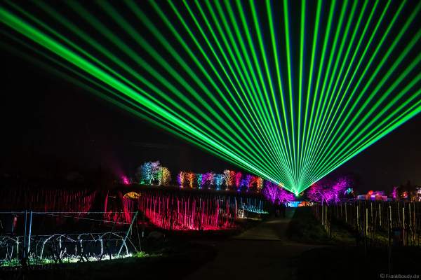 Weinbergnacht in Bad Dürkheim 2023 mit strahlender Lichtshow und Laser auf den Weinbergen